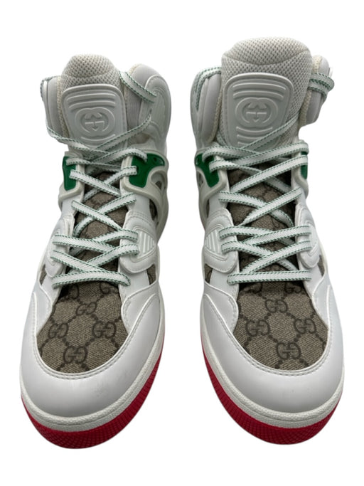 Gucci Shoe Size 9.5 White & Multi Leather High Top Men's Shoes White & Multi / 9.5