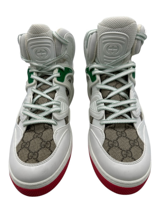 Gucci Shoe Size 9.5 White & Multi Leather High Top Men's Shoes White & Multi / 9.5