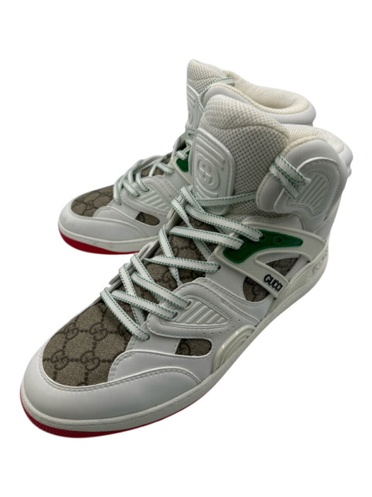Gucci Shoe Size 9.5 White & Multi Leather High Top Men's Shoes White & Multi / 9.5