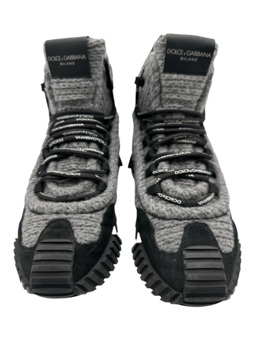 Dolce & Gabbana Shoe Size 42 Gray & Black Suede & Wool Solid Sneaker Men's Shoes Gray & Black / 42