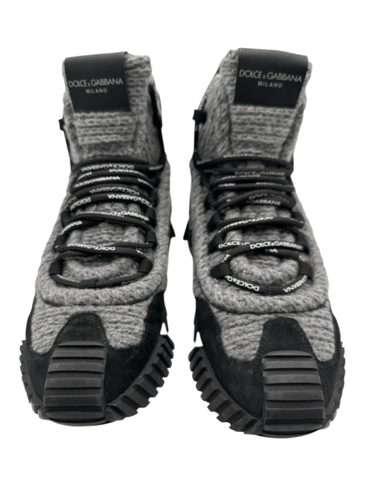 Dolce & Gabbana Shoe Size 42 Gray & Black Suede & Wool Solid Sneaker Men's Shoes Gray & Black / 42