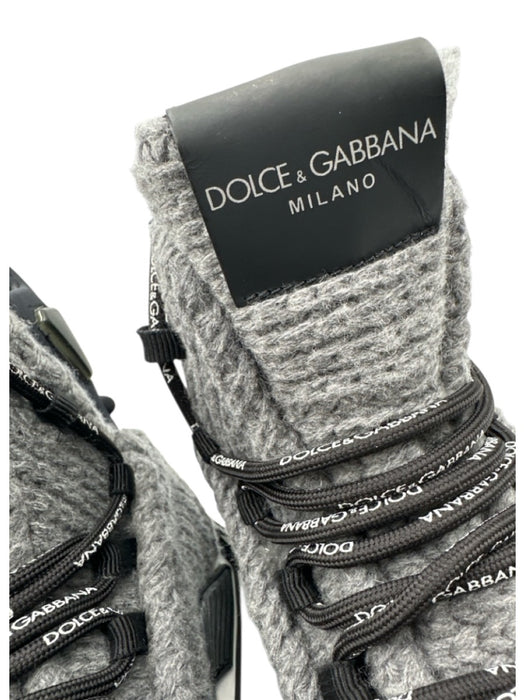 Dolce & Gabbana Shoe Size 42 Gray & Black Suede & Wool Solid Sneaker Men's Shoes Gray & Black / 42