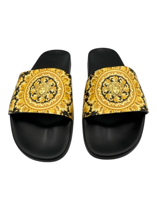Versace Shoe Size 43 black & gold Rubber Slide Men's Shoes black & gold / 43