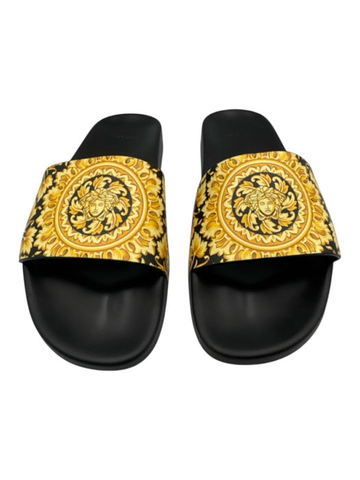 Versace Shoe Size 43 black & gold Rubber Slide Men's Shoes black & gold / 43