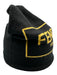 Fendi AS IS Black & Yellow Wool Blend Solid Logo Men's Hat Black & Yellow