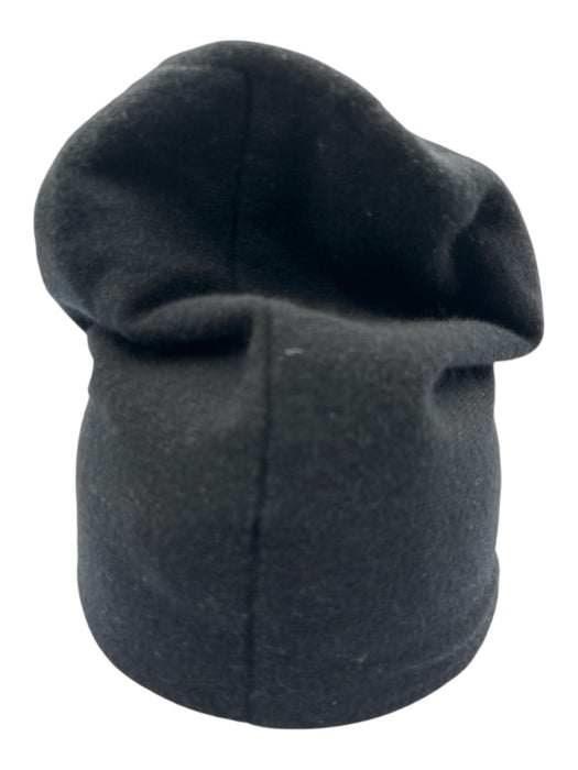 Fendi AS IS Black & Yellow Wool Blend Solid Logo Men's Hat Black & Yellow