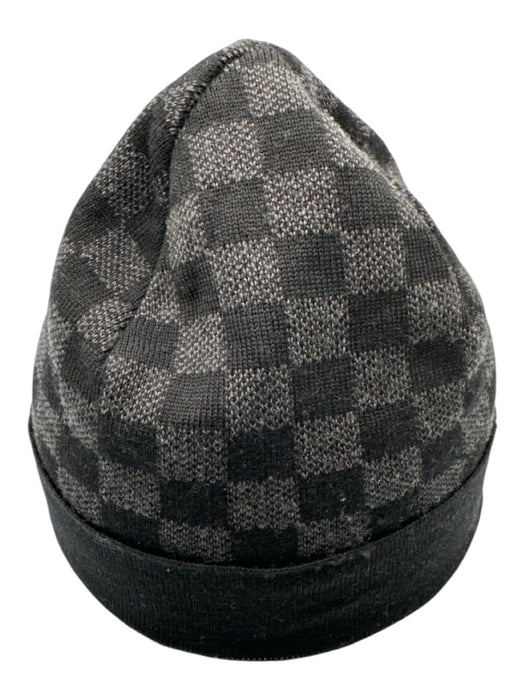 Louis Vuitton AS IS Black & Gray Wool Damier Beanie Men's Hat Black & Gray