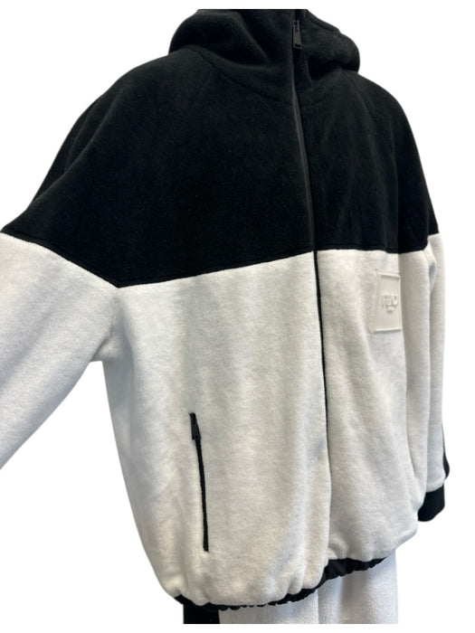 Fendi Size M Black & White Cotton Blend Zipper Men's Jacket Black & White / M