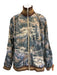 Gucci Size L Beige & Tan Print Synthetic Floral Track Zip Up Men's Jacket Beige & Tan Print / L