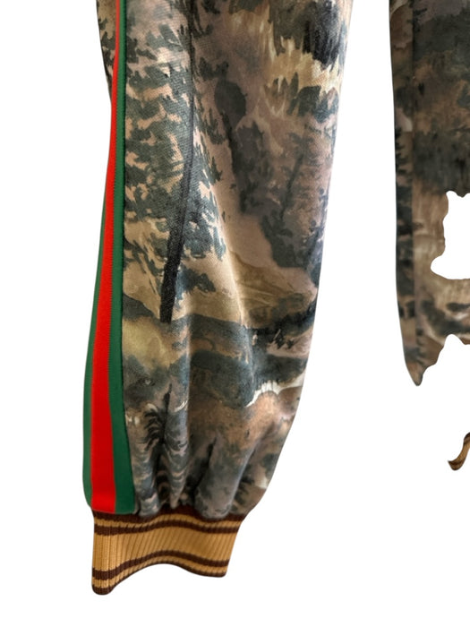 Gucci Size S Beige & Tan Print Synthetic Floral Track Zip Up Men's Pants Beige & Tan Print / S