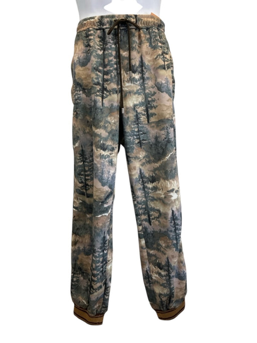 Gucci Size S Beige & Tan Print Synthetic Floral Track Zip Up Men's Pants Beige & Tan Print / S