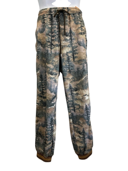 Gucci Size S Beige & Tan Print Synthetic Floral Track Zip Up Men's Pants Beige & Tan Print / S