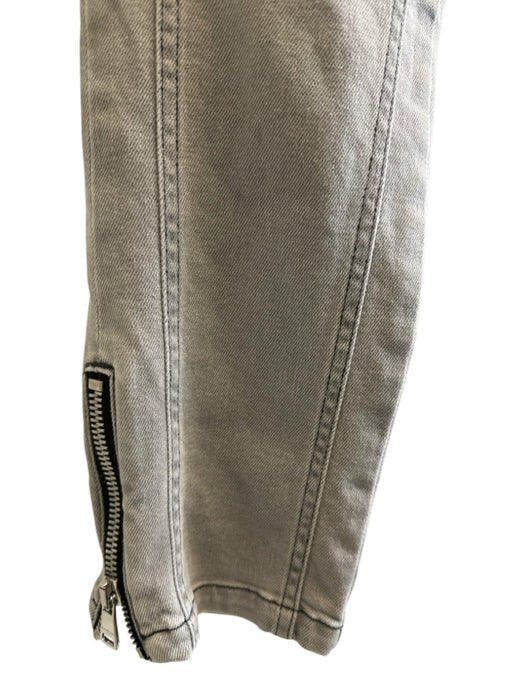 Balmain Size 31 Gray Cotton Blend Solid Skinny Moto Men's Pants Gray / 31