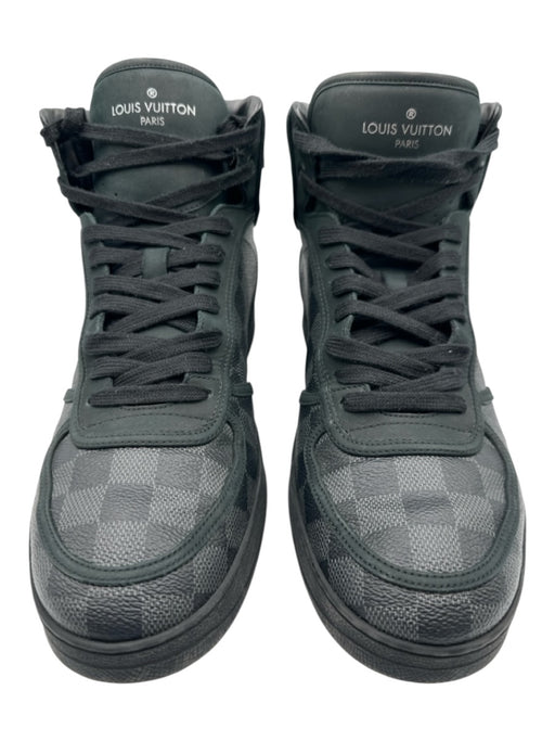 Louis Vuitton Shoe Size 8.5 Black & Gray Leather Damier Strap Sneaker Shoes Black & Gray / 8.5
