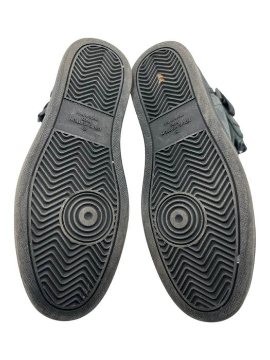 Louis Vuitton Shoe Size 8.5 Black & Gray Leather Damier Strap Sneaker Shoes Black & Gray / 8.5
