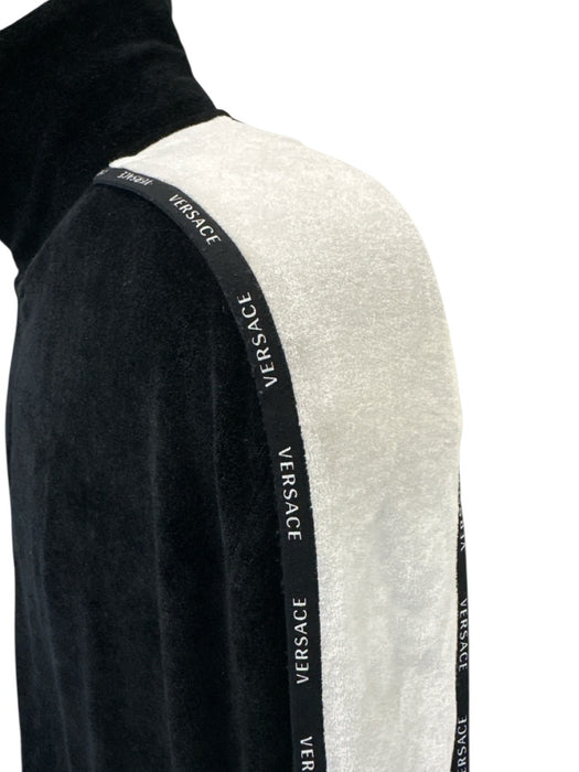 Versace Size XL Black Cotton Blend Velour Zip UP Men's Jacket Black / XL