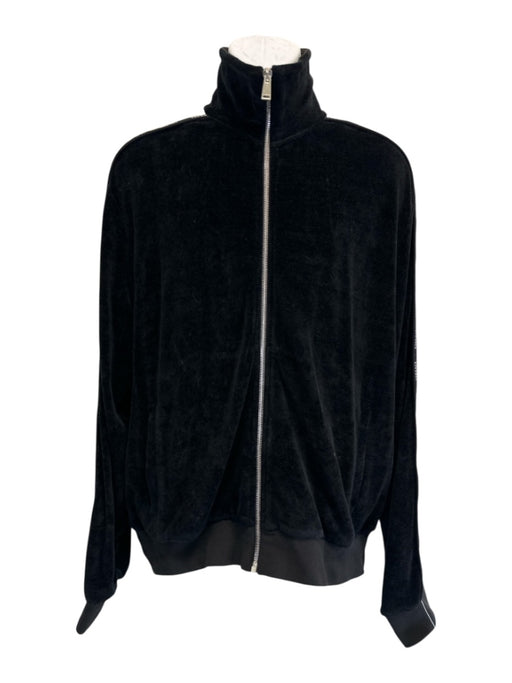 Versace Size XL Black Cotton Blend Velour Zip UP Men's Jacket Black / XL