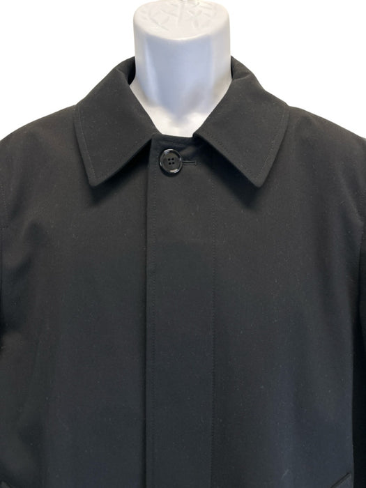 Burberry Size 48 Black Cotton Solid Overcoat Men's Jacket Black / 48