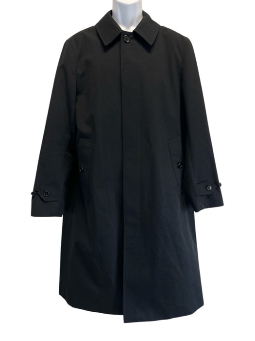 Burberry Size 48 Black Cotton Solid Overcoat Men's Jacket Black / 48