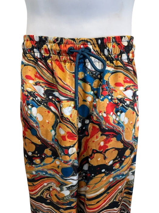 Dolce & Gabbana Size 52 Orange & Blue Synthetic Swirls Zip UP Jogger Men's Pants Orange & Blue / 52