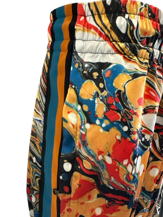 Dolce & Gabbana Size 52 Orange & Blue Synthetic Swirls Zip UP Jogger Men's Pants Orange & Blue / 52