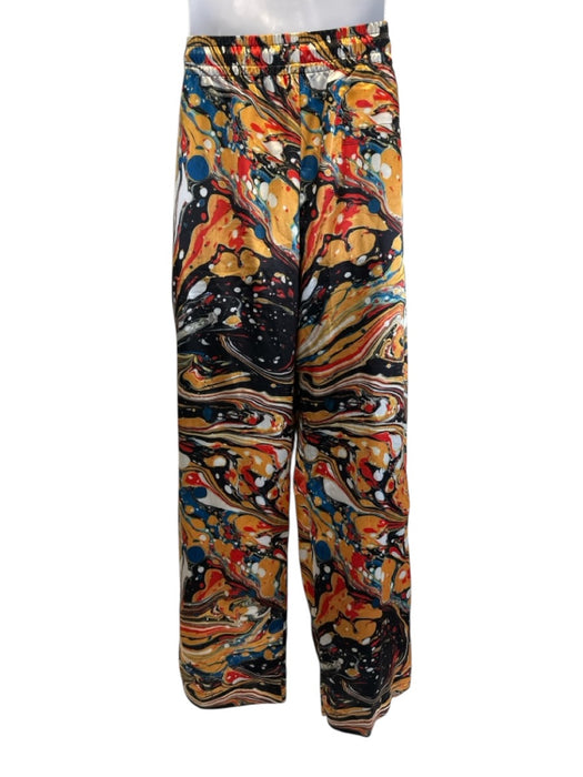 Dolce & Gabbana Size 52 Orange & Blue Synthetic Swirls Zip UP Jogger Men's Pants Orange & Blue / 52