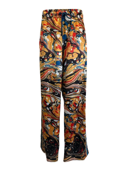Dolce & Gabbana Size 52 Orange & Blue Synthetic Swirls Zip UP Jogger Men's Pants Orange & Blue / 52