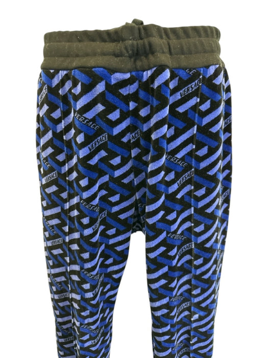 Versace Size S Purple & Blue Print Cotton Blend Abstract Velour Jogger Pants Purple & Blue Print / S