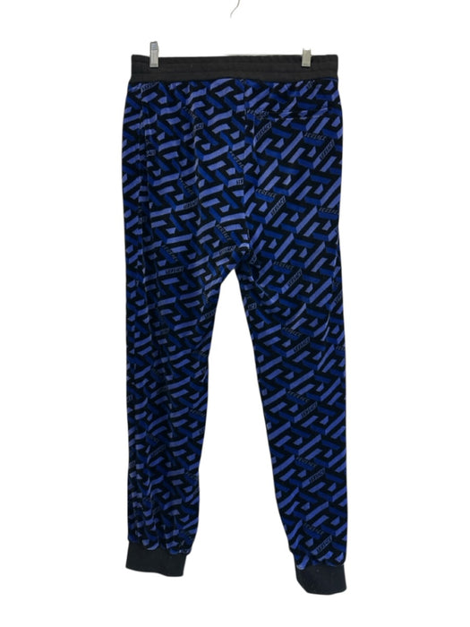 Versace Size S Purple & Blue Print Cotton Blend Abstract Velour Jogger Pants Purple & Blue Print / S