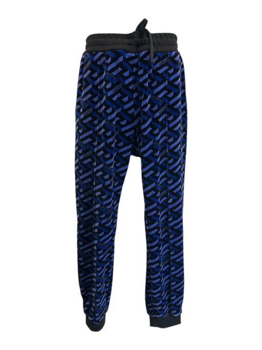 Versace Size S Purple & Blue Print Cotton Blend Abstract Velour Jogger Pants Purple & Blue Print / S