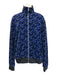 Versace Size L Blue & Purple Cotton Blend Abstract Velour Track Men's Jacket Blue & Purple / L