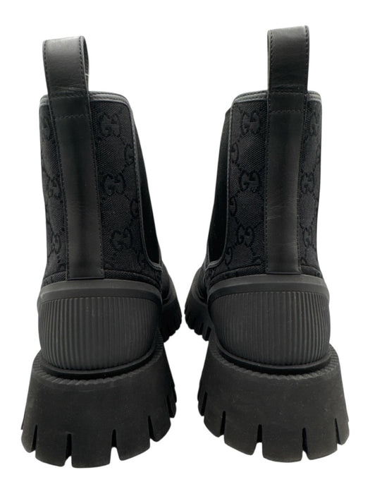 Gucci Shoe Size 10 Black Canvas Guccissima Boot Chelsea Men's Shoes Black / 10