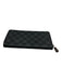 Louis Vuitton Gray & Black Leather Damier Zipper Men's Wallet Gray & Black