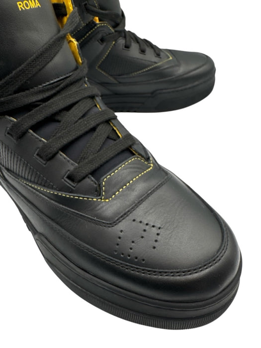 Fendi Shoe Size 7 Black Leather Solid Sneaker Men's Shoes Black / 7