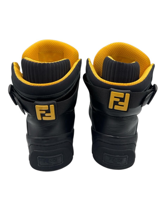 Fendi Shoe Size 7 Black Leather Solid Sneaker Men's Shoes Black / 7