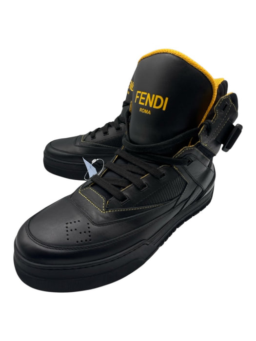 Fendi Shoe Size 7 Black Leather Solid Sneaker Men's Shoes Black / 7