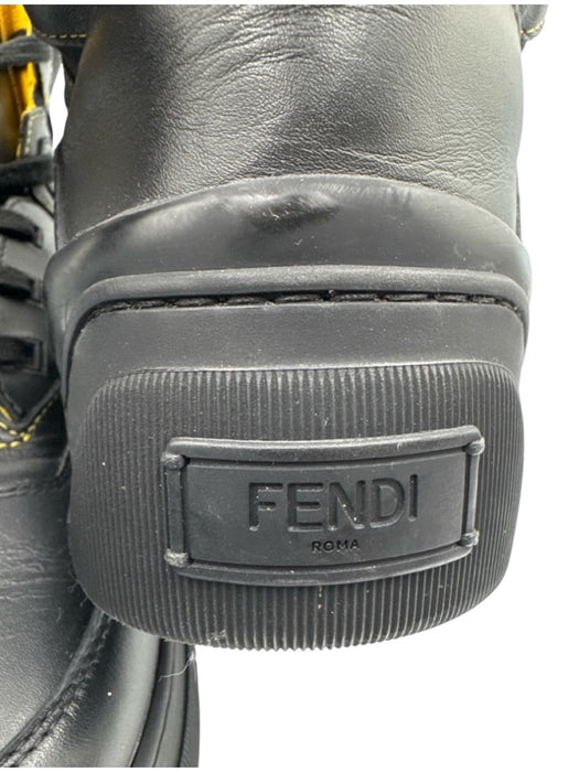 Fendi Shoe Size 7 Black Leather Solid Sneaker Men's Shoes Black / 7