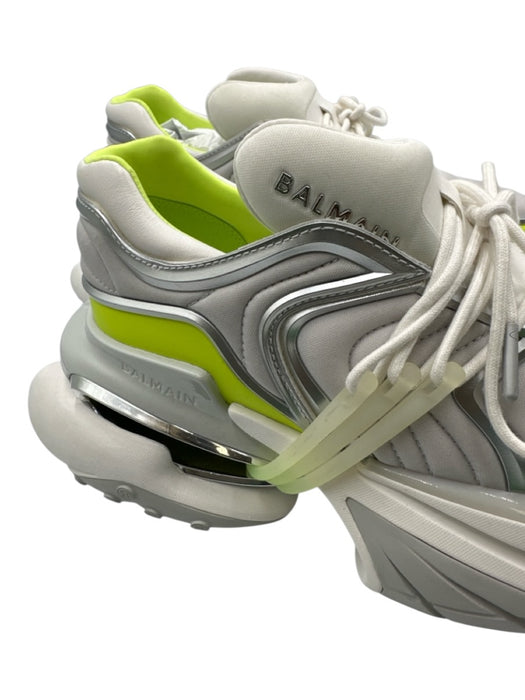 Balmain Shoe Size 10 White & Green Synthetic Men's Shoes White & Green / 10
