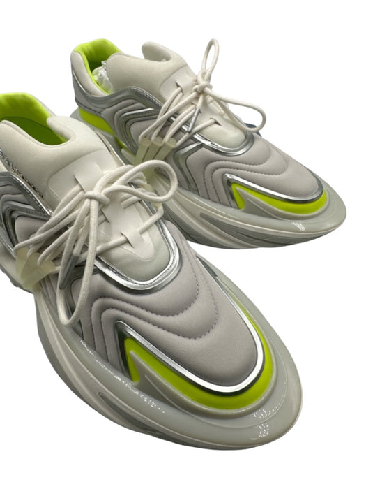 Balmain Shoe Size 10 White & Green Synthetic Men's Shoes White & Green / 10