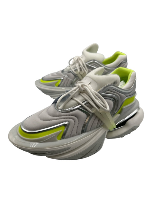 Balmain Shoe Size 10 White & Green Synthetic Men's Shoes White & Green / 10