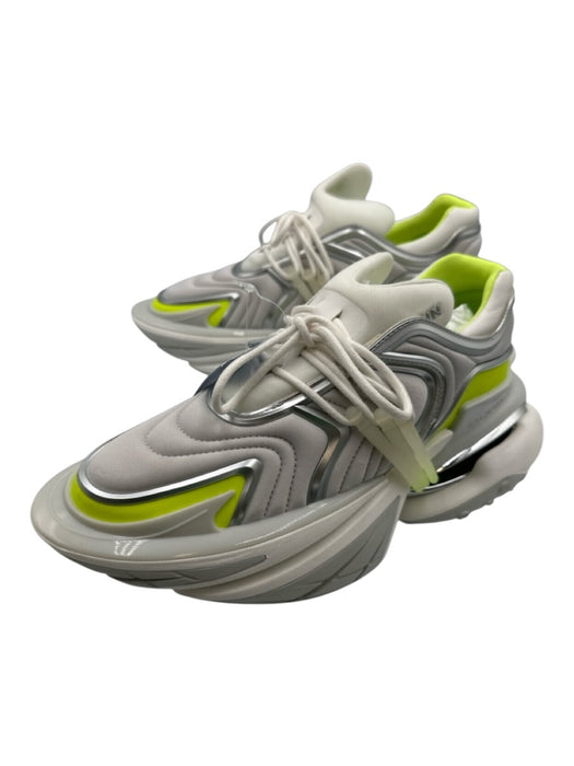 Balmain Shoe Size 10 White & Green Synthetic Men's Shoes White & Green / 10