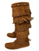 Minnetonka Shoe Size 7 Camel Brown Suede Fringe Inner Side Zip Moccasin Boots Camel Brown / 7