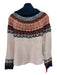 Madewell Size S Cream, Orange & Blue Cotton Blend Turtle Neck Fair Isle Sweater Cream, Orange & Blue / S