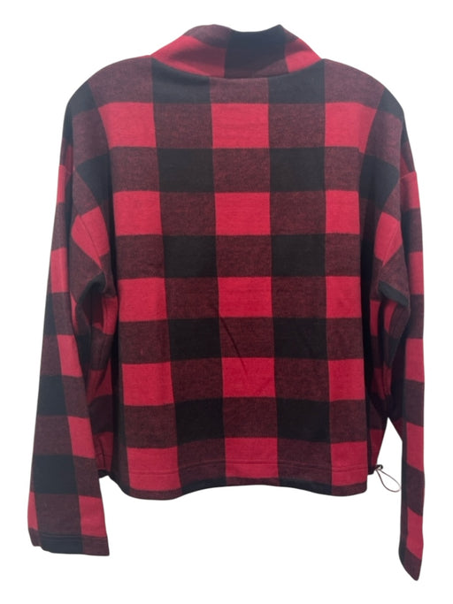 BB Dakota Size M Red Lens poly blend Plaid Mock Neck Long Sleeve Top M