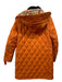 Burberry Size S Orange & Black Polyester Diamante Quilting Button Up Hood Coat Orange & Black / S