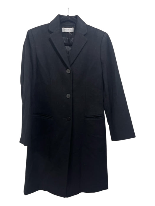 Brooks Brothers Size S Black Wool Trench Button Up Pockets Coat Black / S