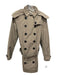 Burberry Brit Size 10 Tan Brown Nylon Double Breast Hood Belted Coat Tan Brown / 10