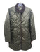 Barbour Size 6 Olive Green & Brown Nylon Blend Diamond Quilted Button Up Jacket Olive Green & Brown / 6