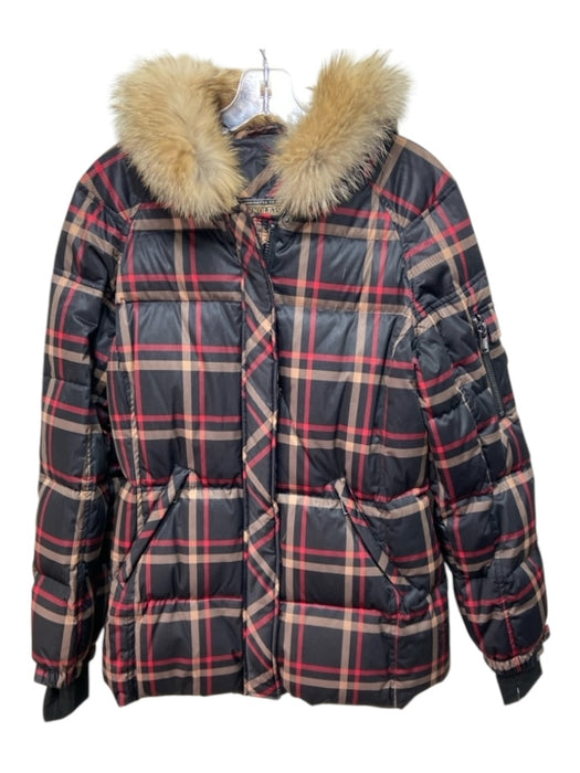 Pendleton Size M Black, Red, Beige Polyester & Polyurethane Plaid Coat Black, Red, Beige / M