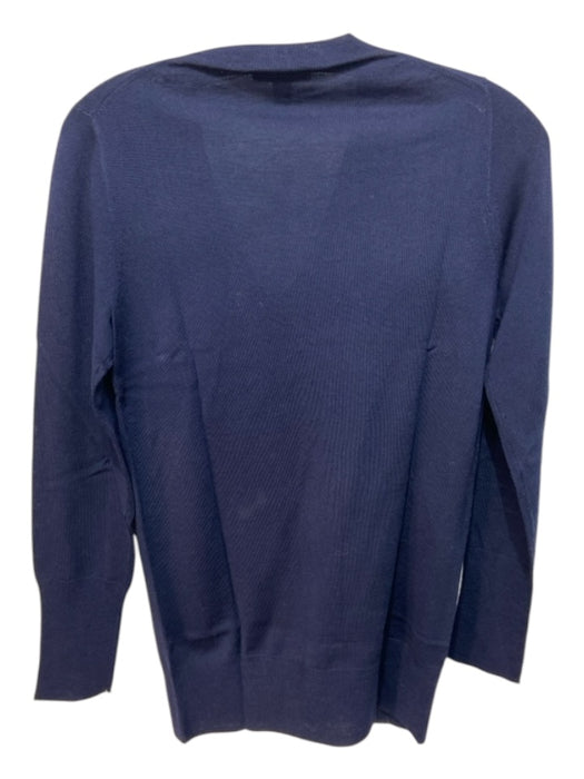 J Crew Size S Navy Blue Merino Wool V Neck Long Sleeve Ribbed Sweater Navy Blue / S